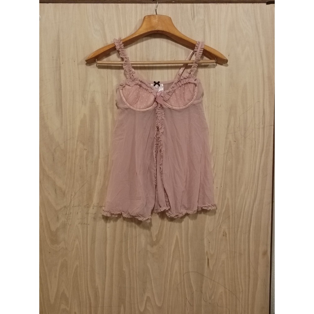 Victoria's Secret Sexy Little Things Sheer Rose Sz 34B Elegant Babydoll Nightie